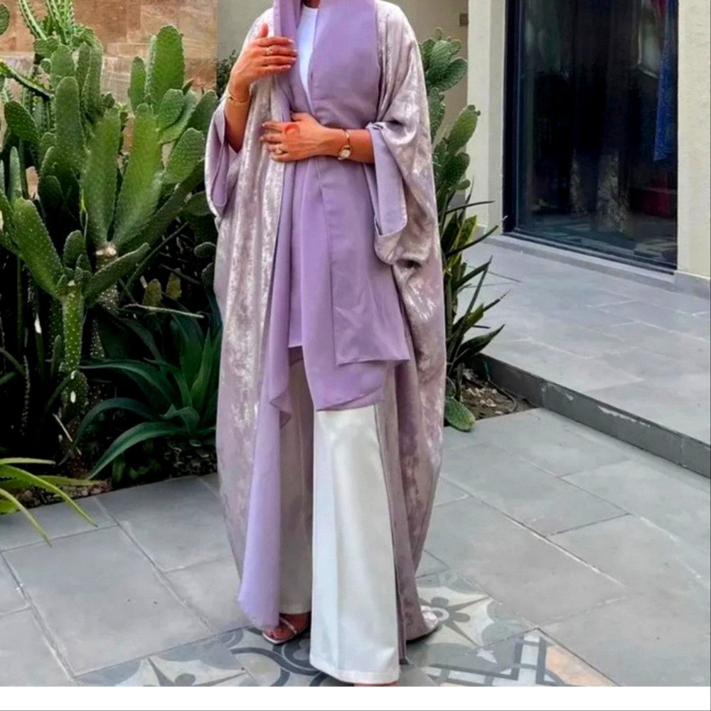 Purple shinny abaya